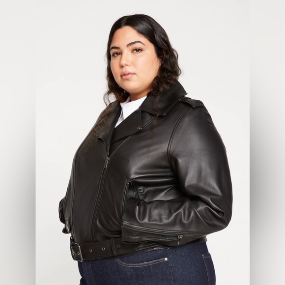 Universal Standard Leeron Leather Moto Jacket xs 10-12 - Picture 6 of 10